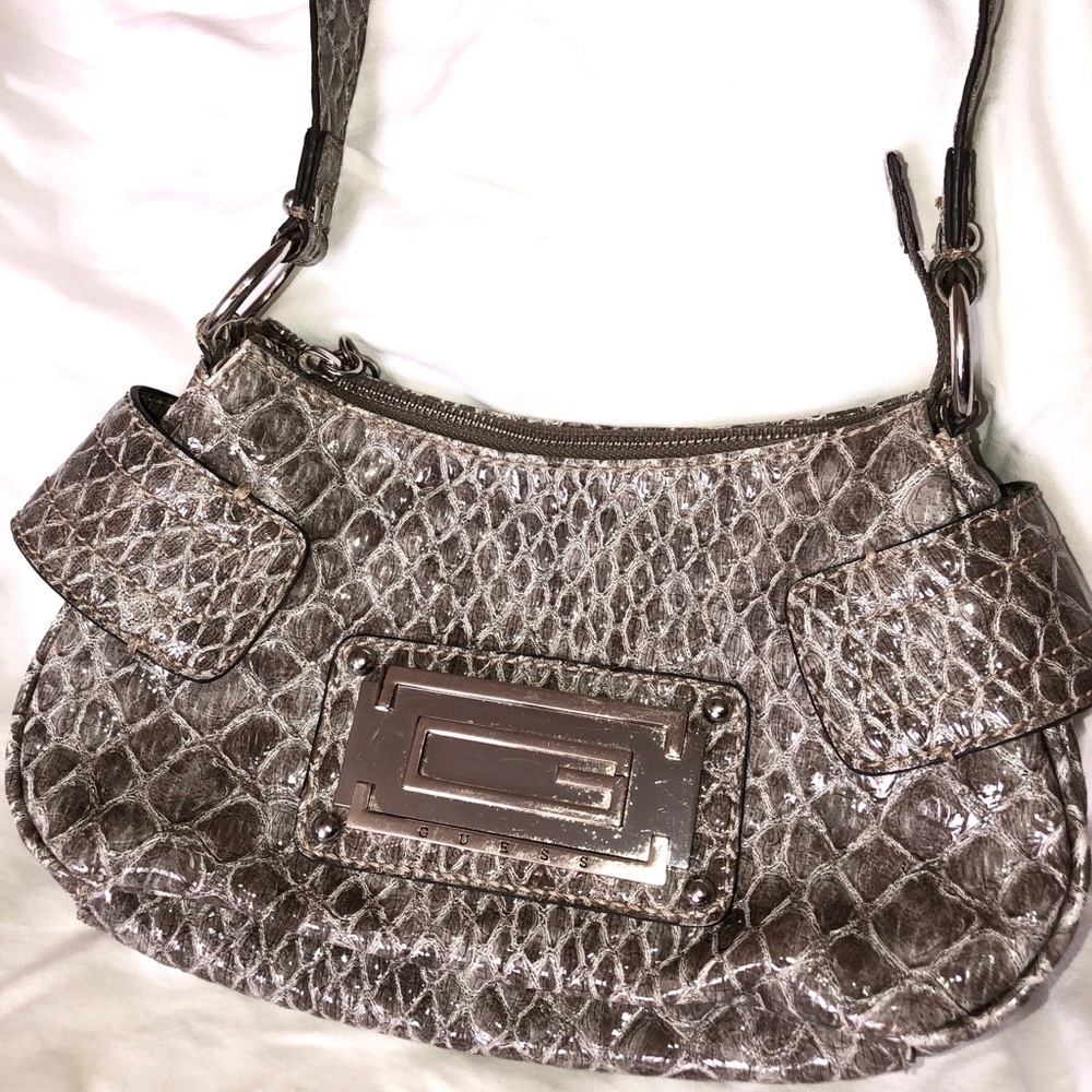 GUESS! Croc-Skin Pattern Baguette